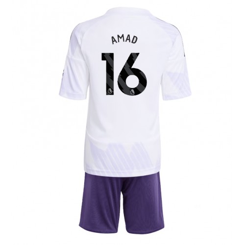 Manchester United Amad Diallo #16 Replika Bortatröja Barn 2025-26 Kortärmad (+ Korta byxor)